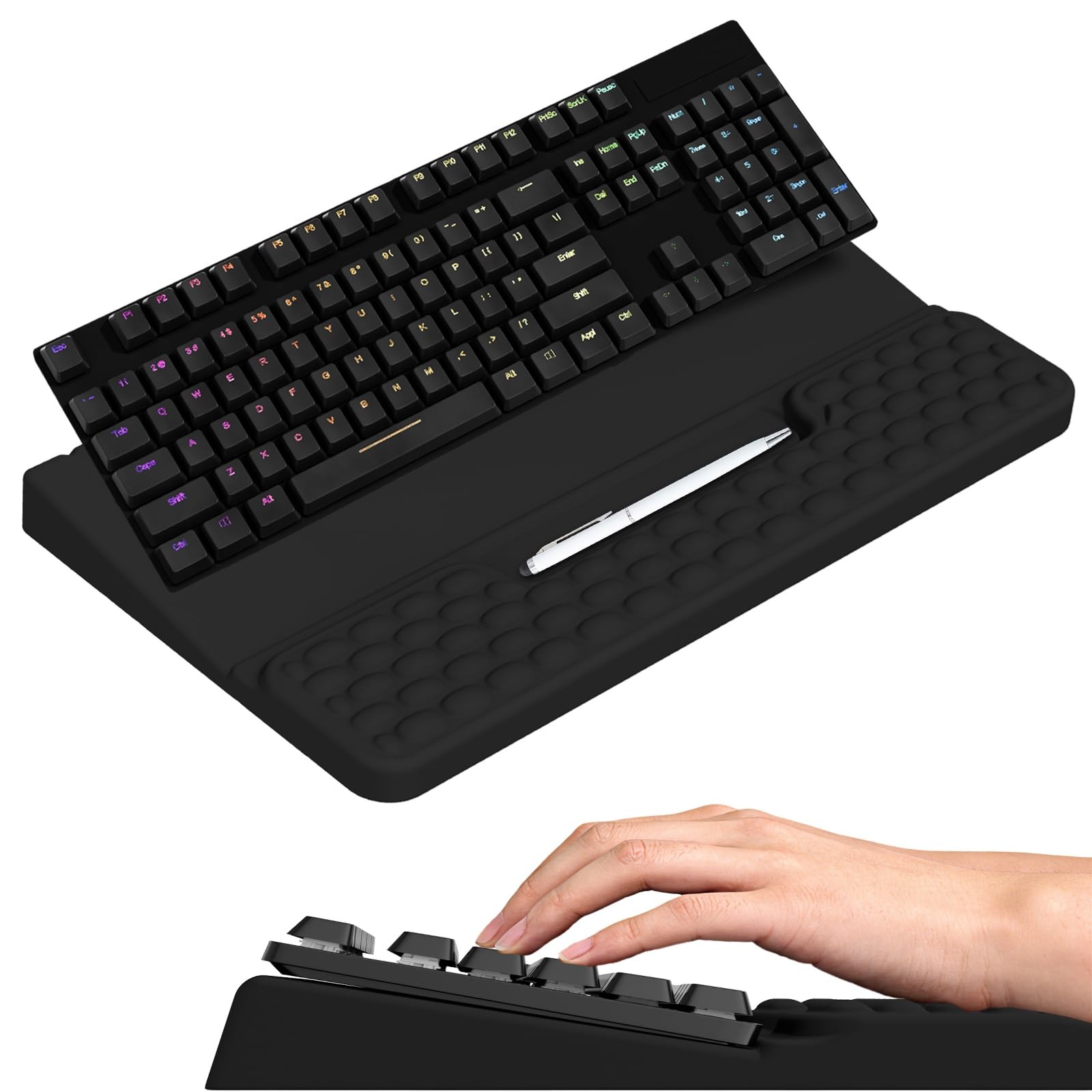 Keyboard Stand with Wrist Rest 16.93×9.45×1.18in – Ergonomic Lift for Comfort
