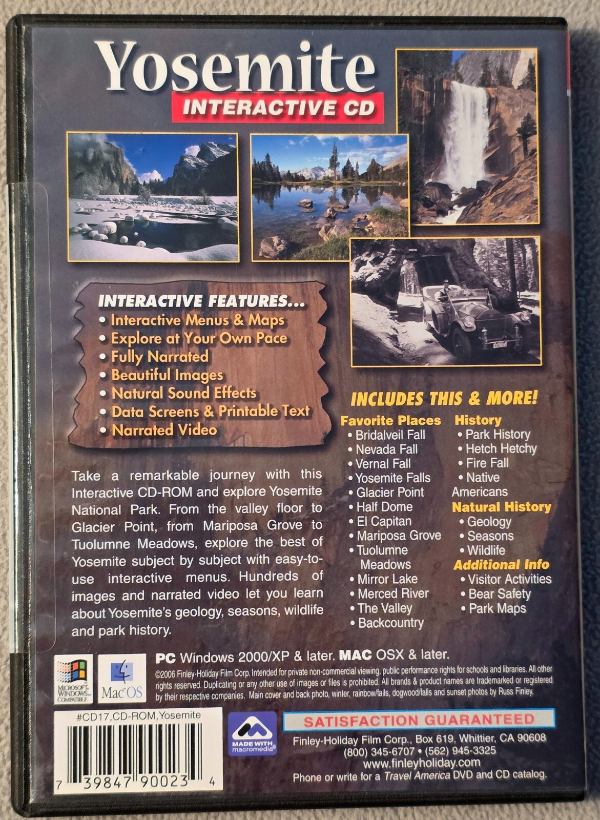 NEW- Yosemite National Park Interactive CD for PC Windows or Mac OSX