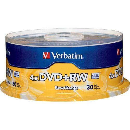 Verbatim 4x DVD+RW 4.7GB Logo Branded 2×30 = 60 Rewritable Disc 94834