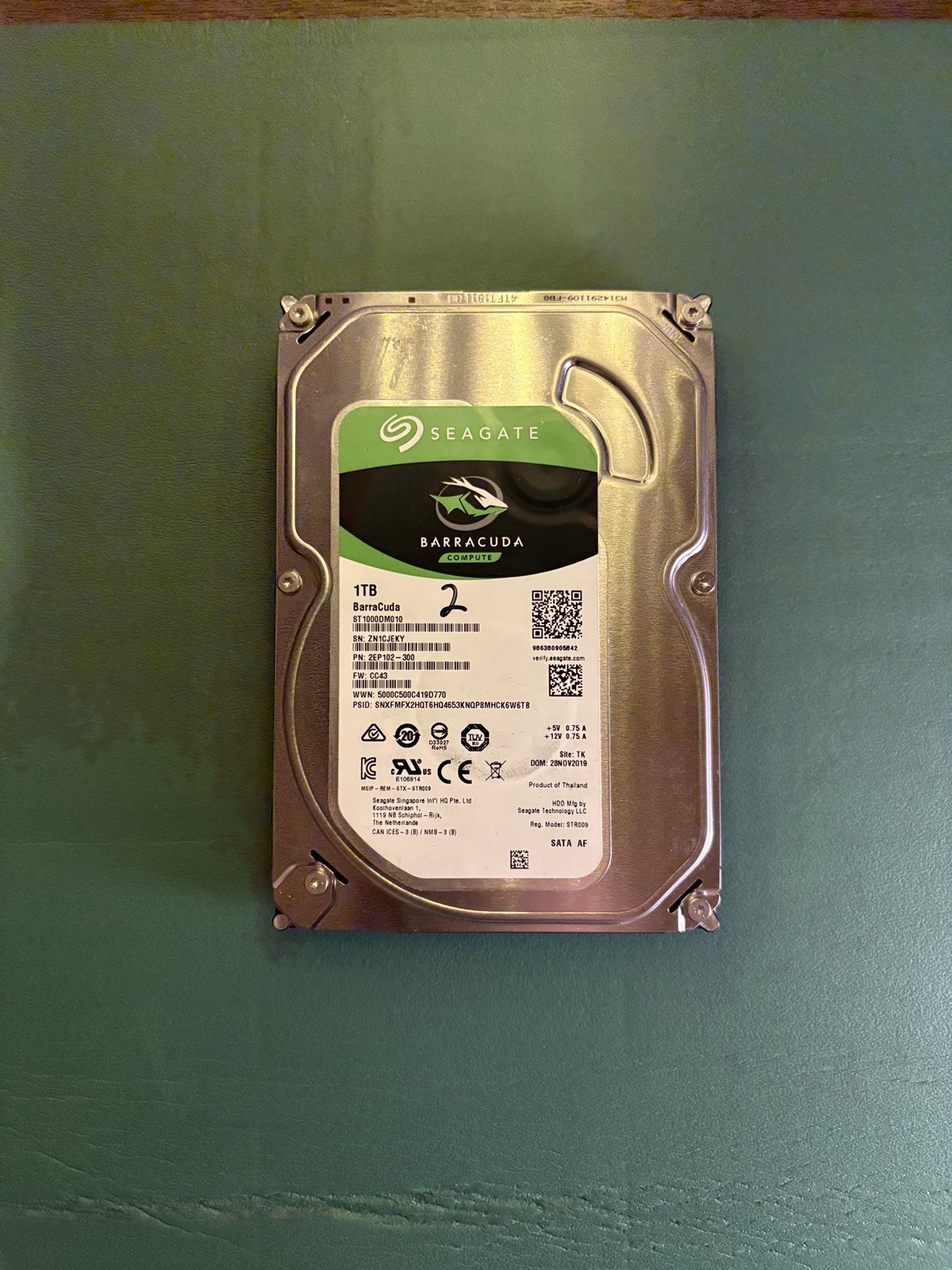 1TB Seagate BarraCuda 3.5” HDD SATA 6Gb/s Desktop Hard Drive – ST1000DM010