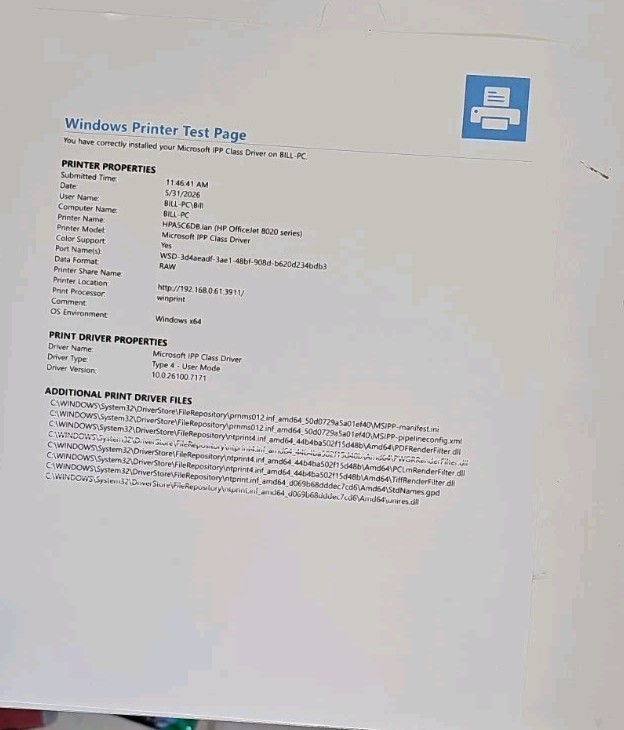HP OfficeJet Pro 8022 All In One Color Printer. Nearly Full Inks, Low PC, Read!