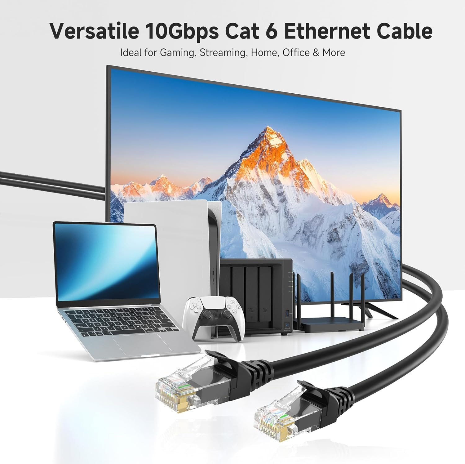 Cable Matters 10Gbps Snagless Cat 6 Ethernet Cable – 25Ft, Cat 6 Cable, Cat6 Cor