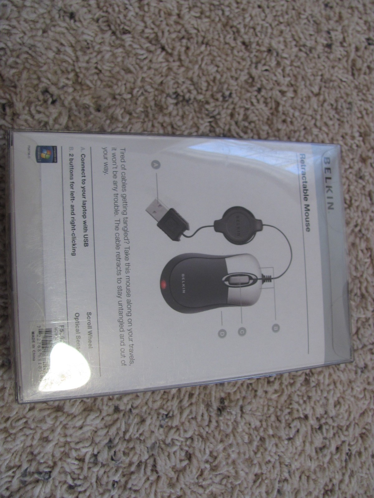 Generic Mini (Wired) Travel Mouse with Optical Scroll and Retractable USB Cable