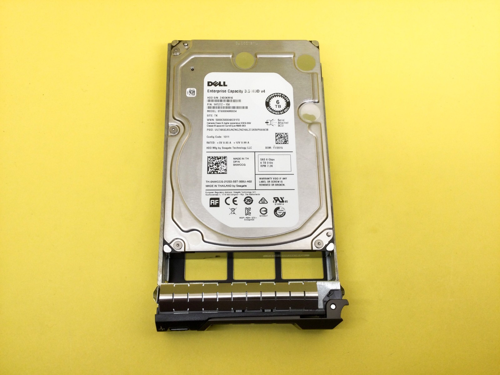 NWCCG Dell 6TB 7.2K NL SAS 6Gb/s 3.5in HDD w/ Tray 0NWCCG ST6000NM0034
