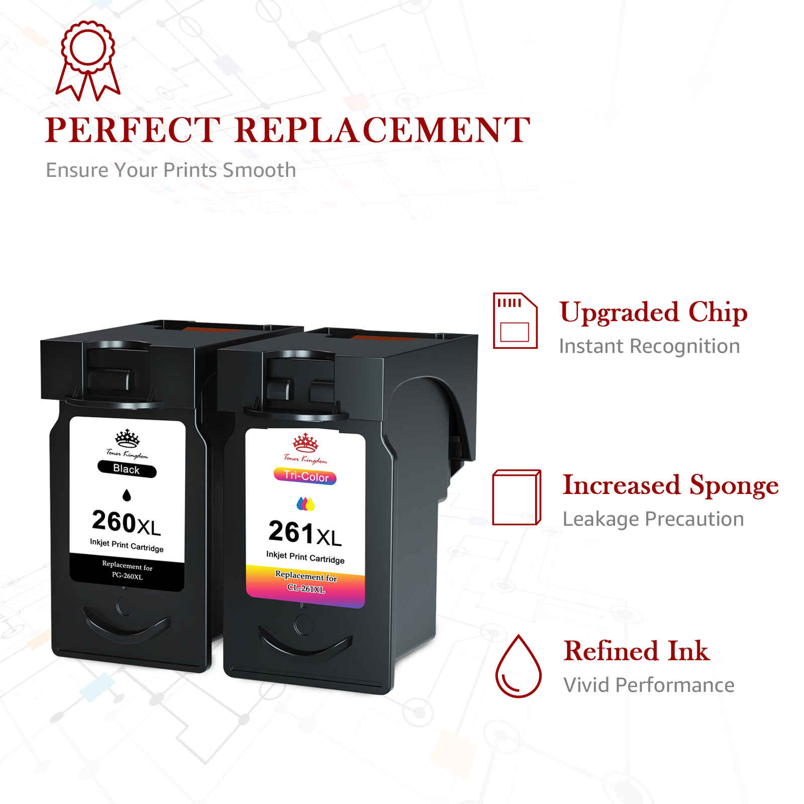 PG-260 XL CL-261 XL Ink Cartridge Compatible For Canon PIXMA TS6420 TR7020