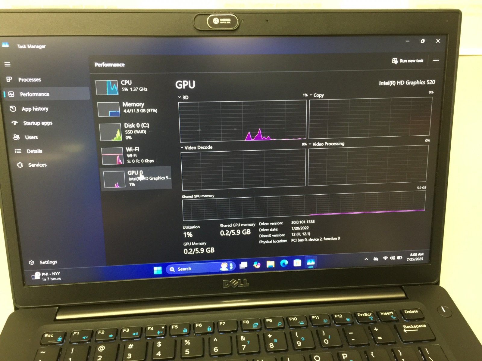 Dell Latitude 7480 14″ 128 GB SSD Core i7 6th Gen 2.60 GHz, 12 GB RAM WIN 11 PRO