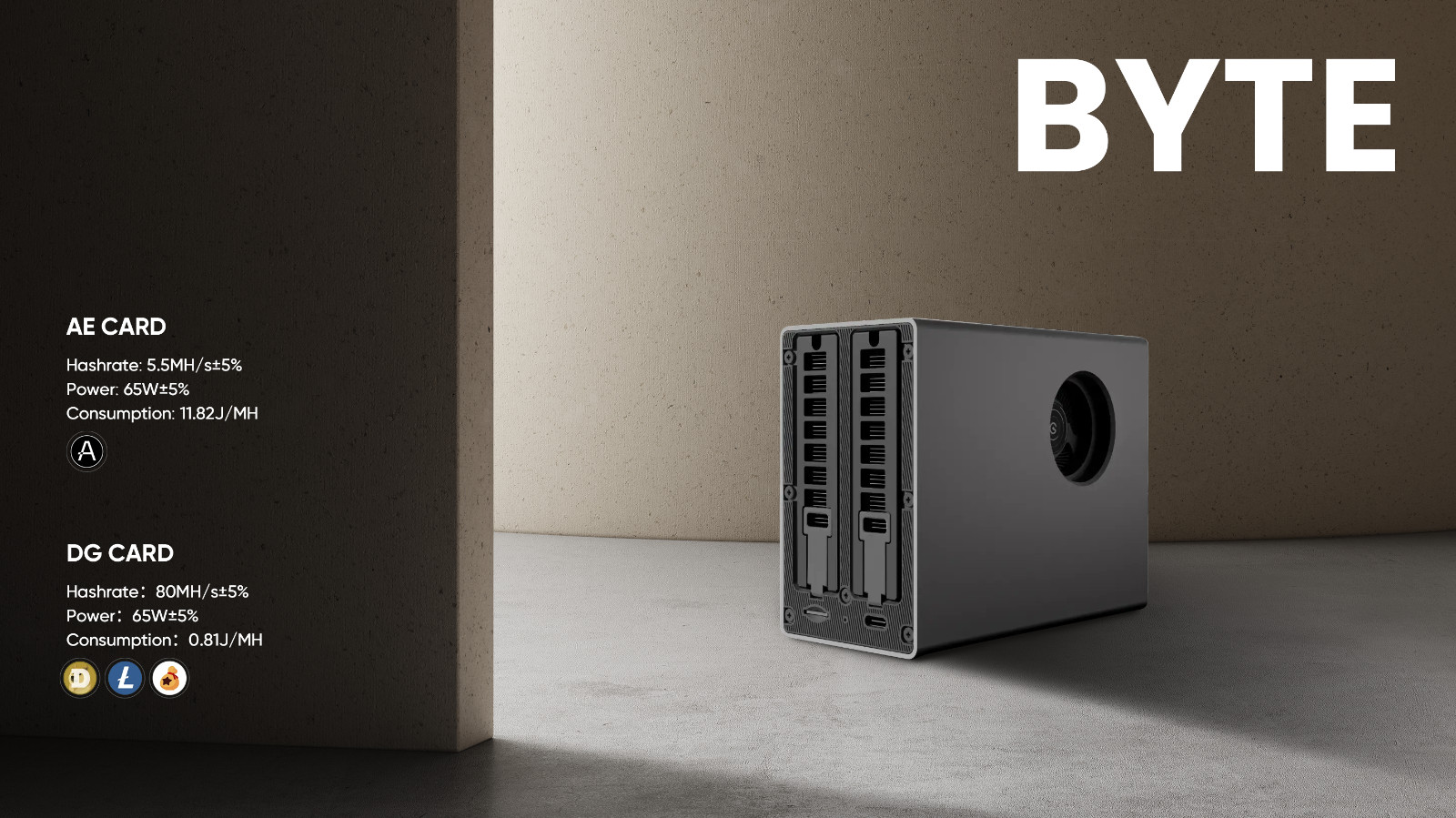 Miner 65Mh/s 45 W home miner In Stock Goldshell BYTE