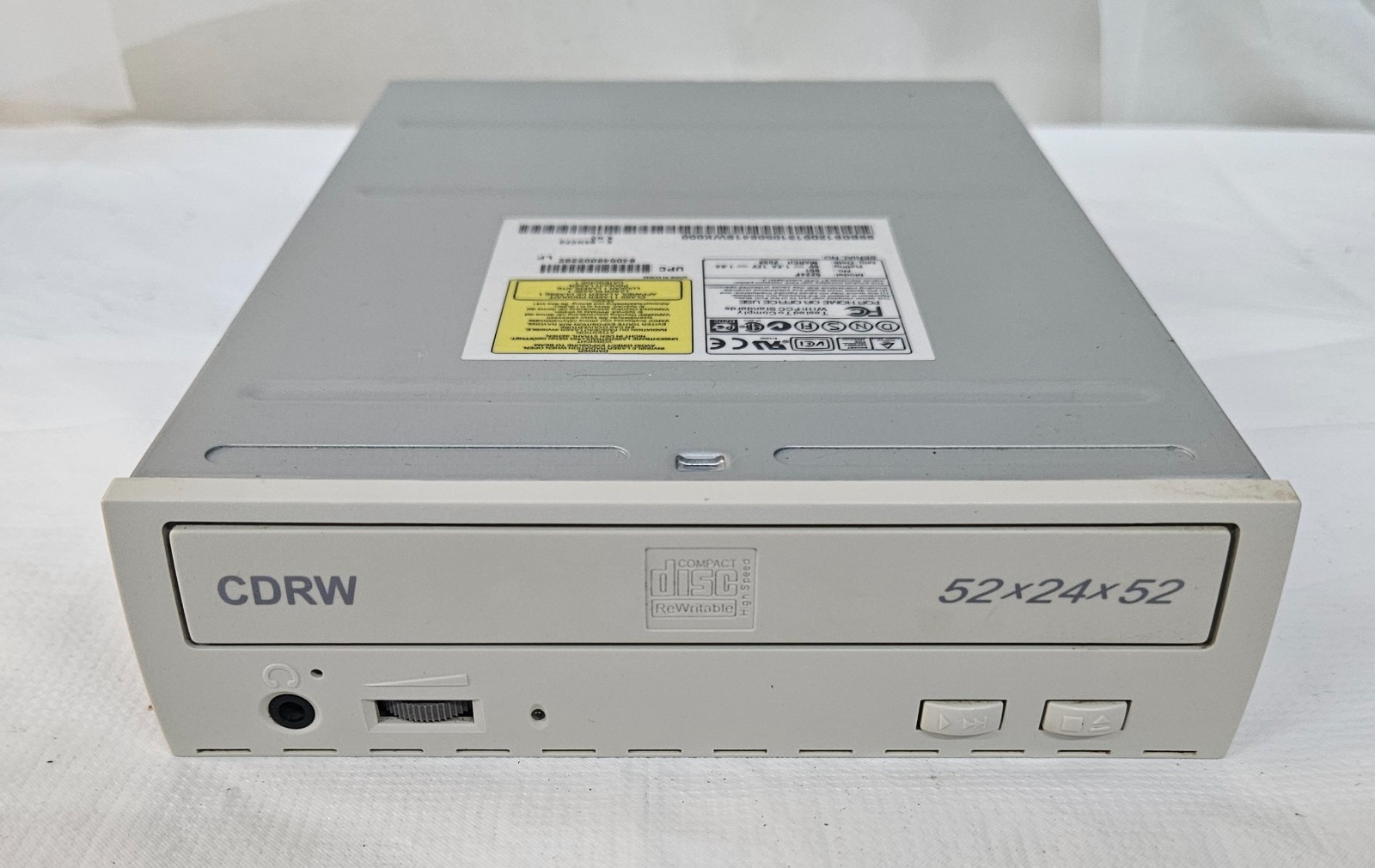 Internal IDE 52x24x52x CD-RW Drive 5224P White Face Vintage Computer Drive WORKS