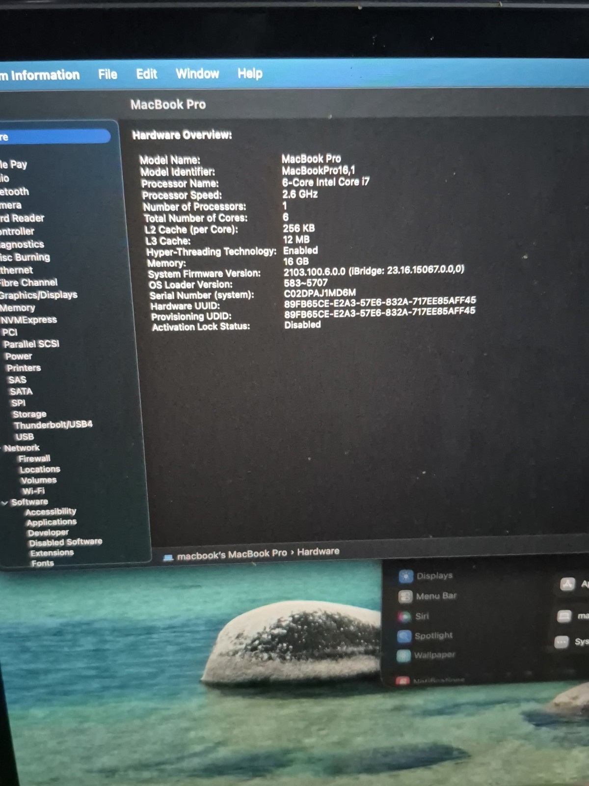 Apple MacBook Pro 16″ 2019 Intel i7-9750H Space Gray 16GB RAM 500GB SSD A2141