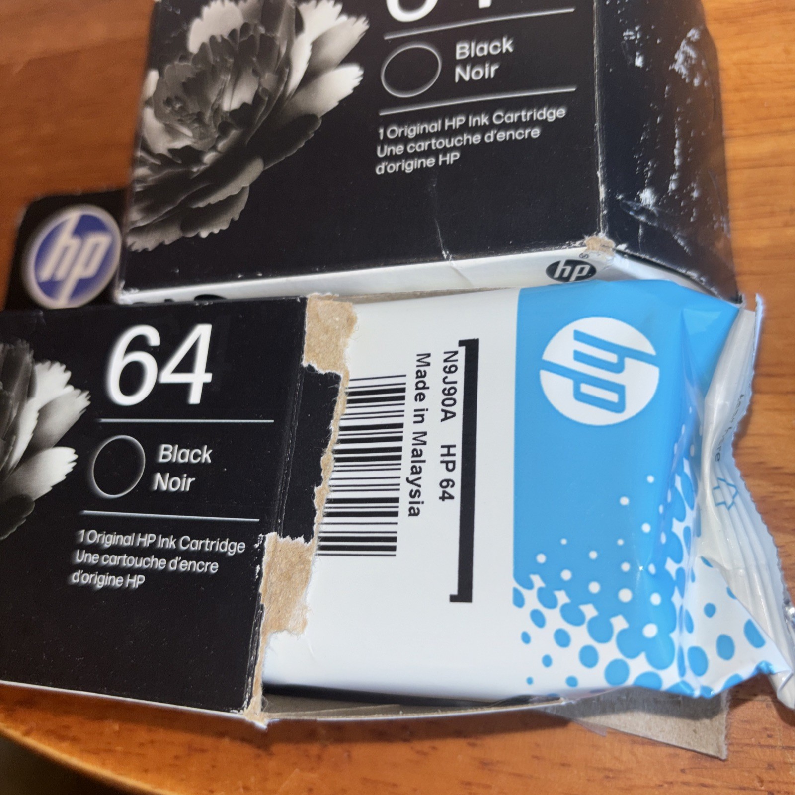 Lot Of (2) HP 64 Black Ink Cartridge (N9J90AN#140) Exp 2027 Free Shipping