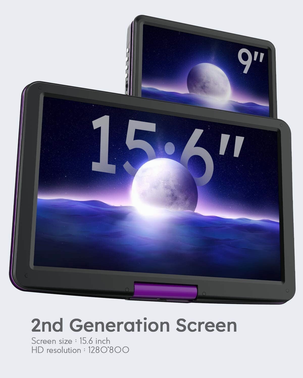 Boifun 17.5″ Portable DVD Player with Swivel Screen Region Free Remote Control