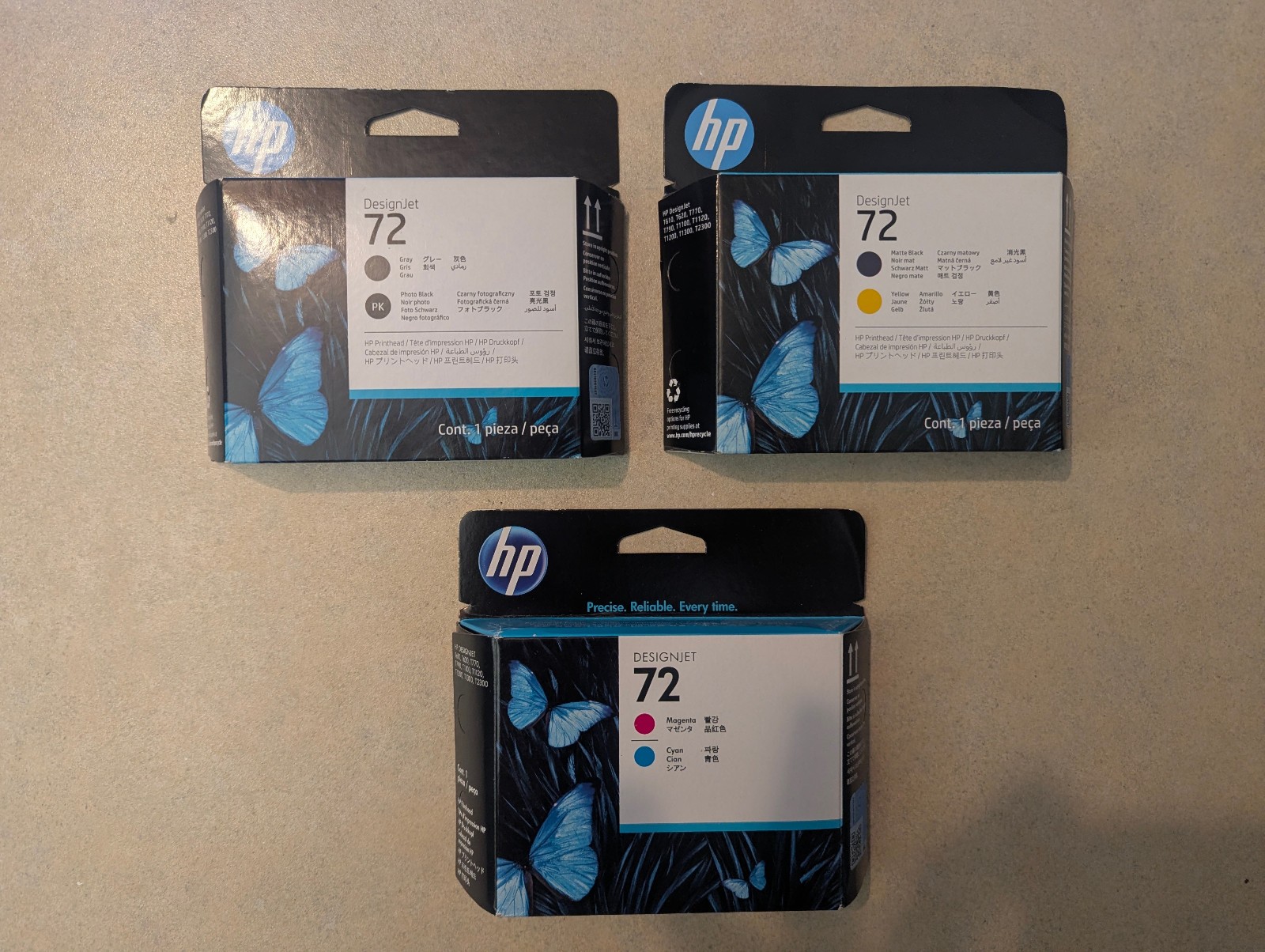 HP – DesignJet 72 – 3 Set Gray/Photo Black/Matte Black/Yellow/Magenta/Cyan