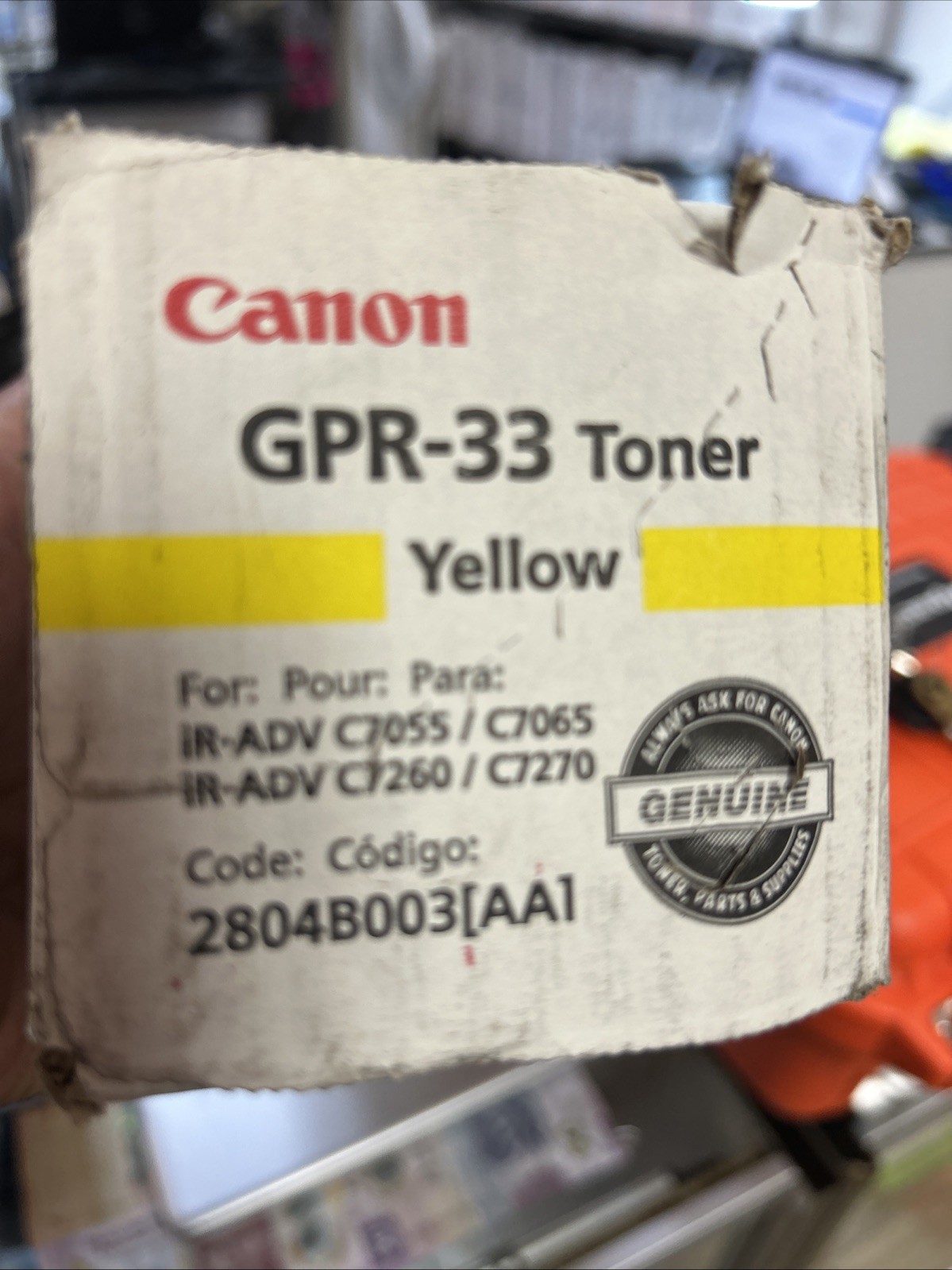 Brand NEW Sealed Box Genuine Canon GPR-33 YELLOW Toner Cartridge We Ship Fast