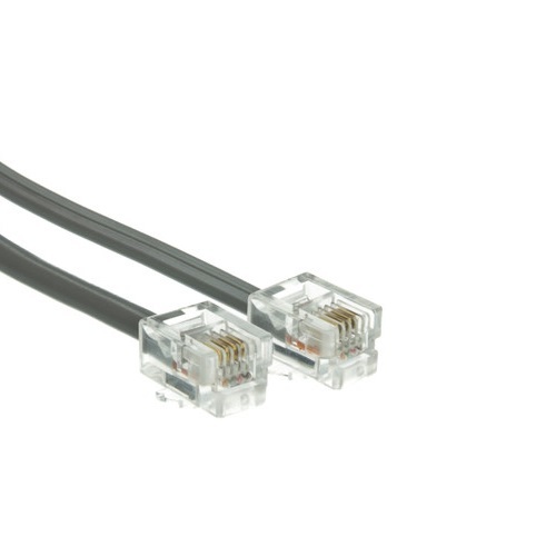 50FT Telephone Cord (Data), RJ11, 6P / 4C, Silver Satin, Straight 8101-64150