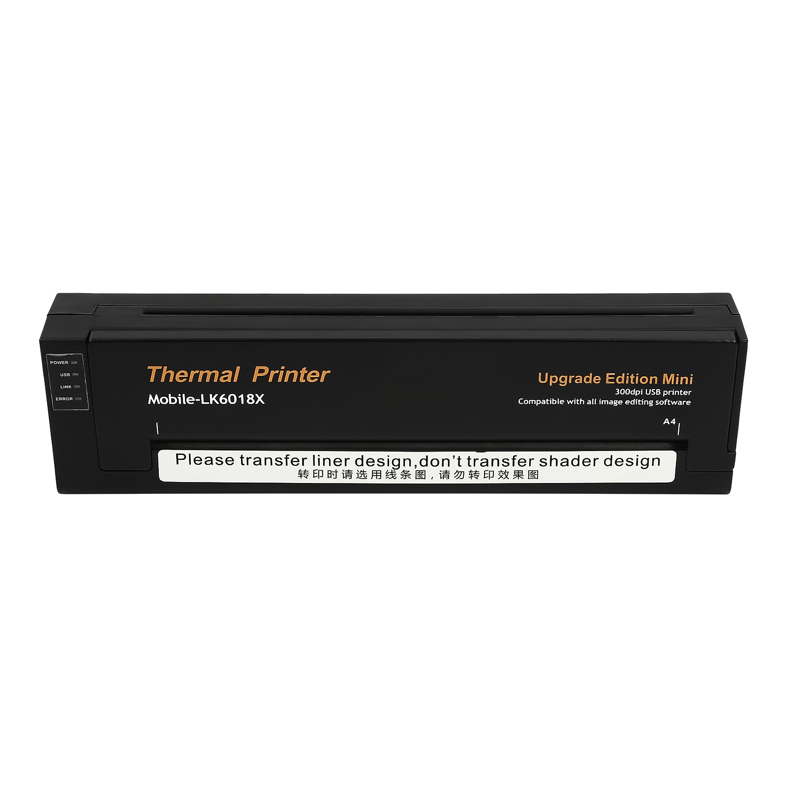 10.9*2.95*1.65in Portable Mini Thermal Printer For Small Business Lot, Black