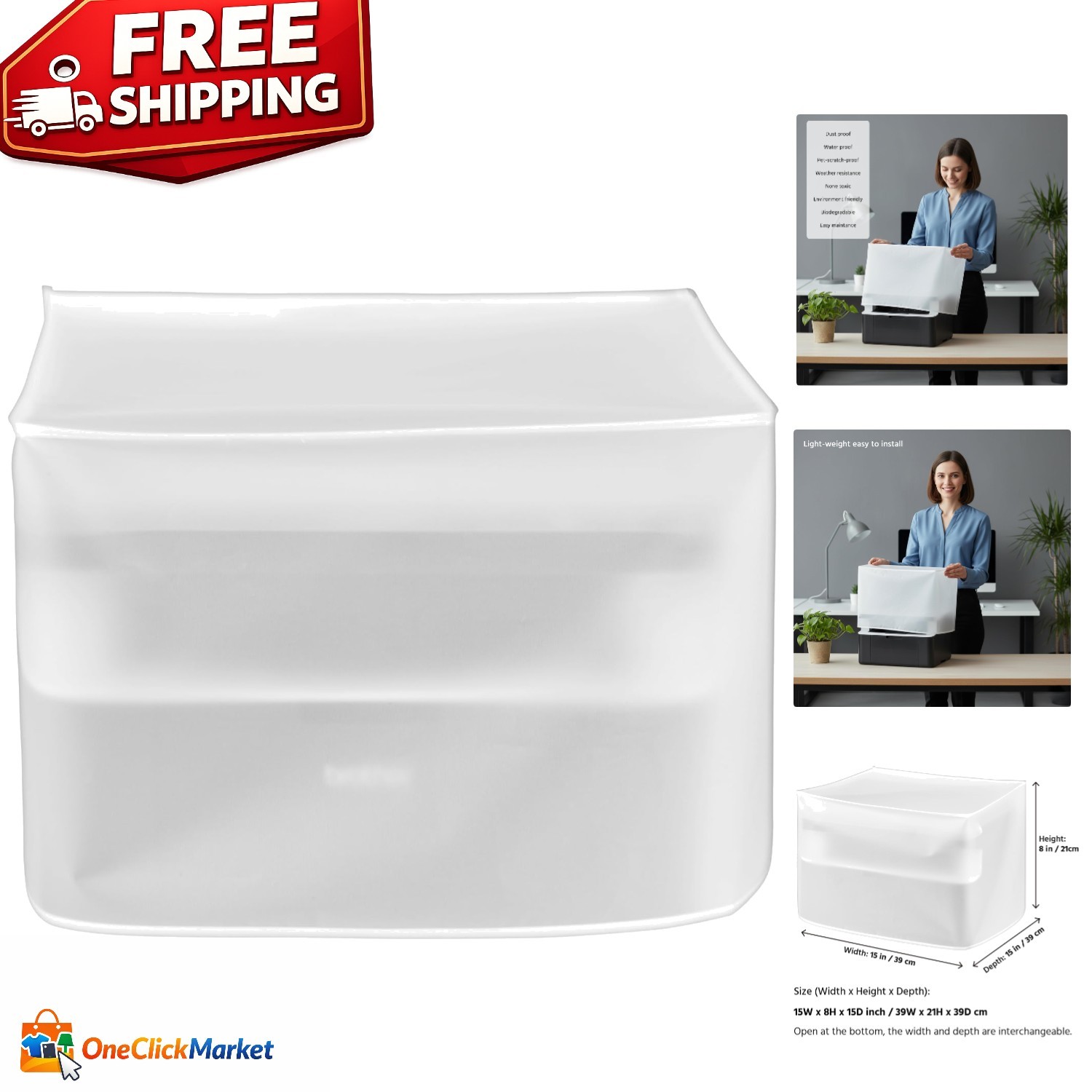 Half-Transparent Protective Jacket for Printers – Dust & Water Resistant Design