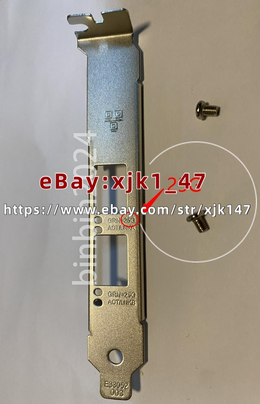 Full Height Bracket for Intel X710-DA2 25G J31980-006 YK615 JY942 30-100173-01