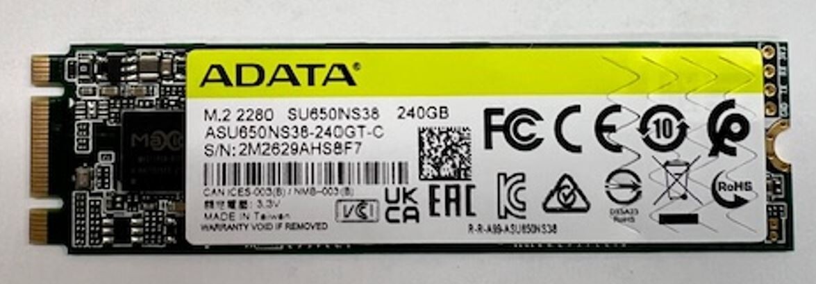 ADATA 240GB SATA SSD M.2 2280 3D NAND Ultimate SU650 ASU650NS38-240GT-C