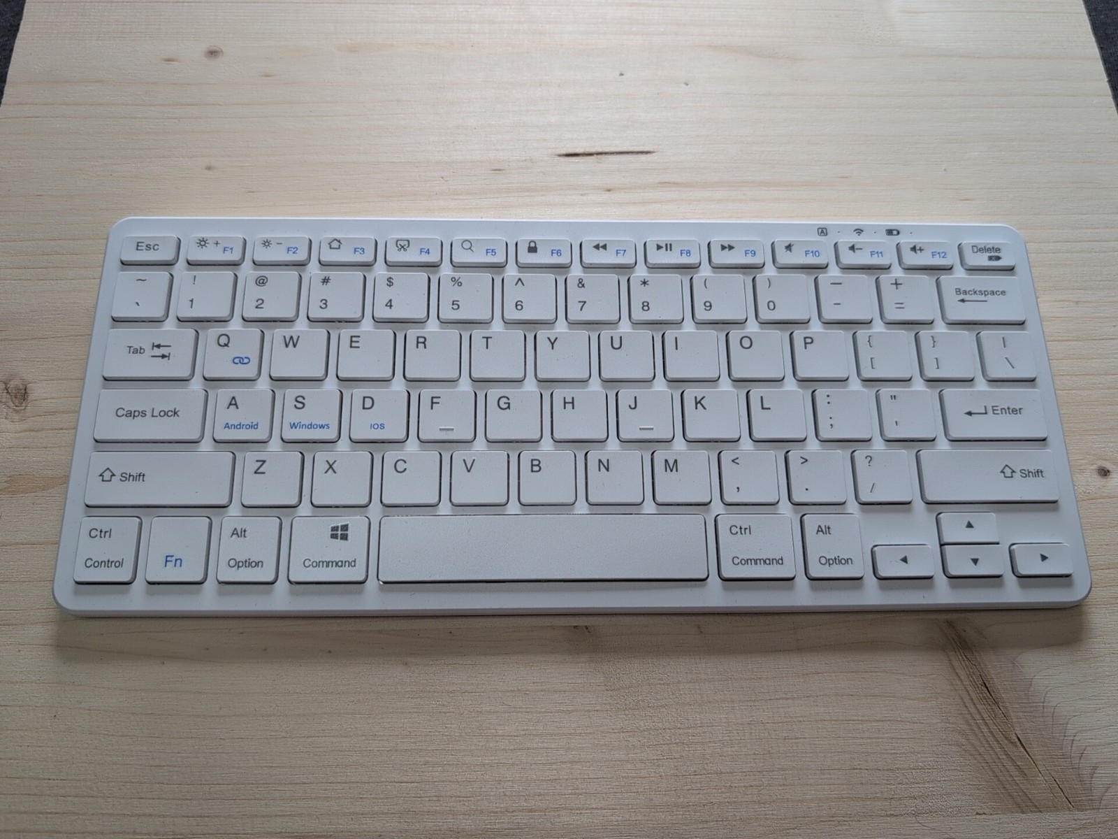 Slim Cordless BT Keyboard for iOS, Android, Windows and Mac w/USB-C Recharge