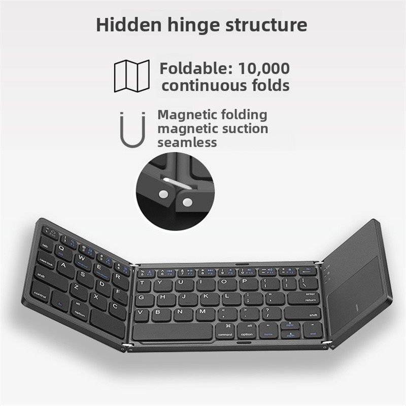 Mini Folding Wireless Bluetooth Keyboard With Touchpad for Laptop Tablet Phone