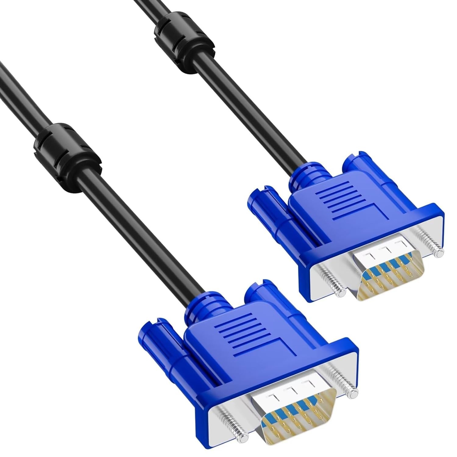 5ft VGA Cable 2-Pack, Male to Monitor Cord for PC Laptop 5FT, Blue
