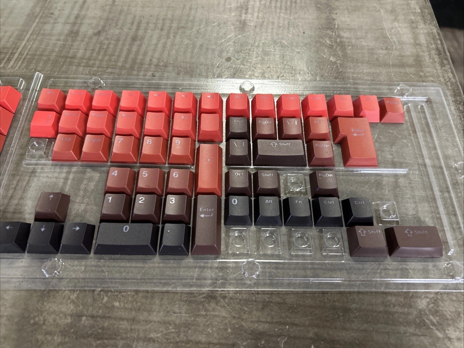 Red Black and Brown Mechanical Keys Keycaps Set for Mechanical Keyboards