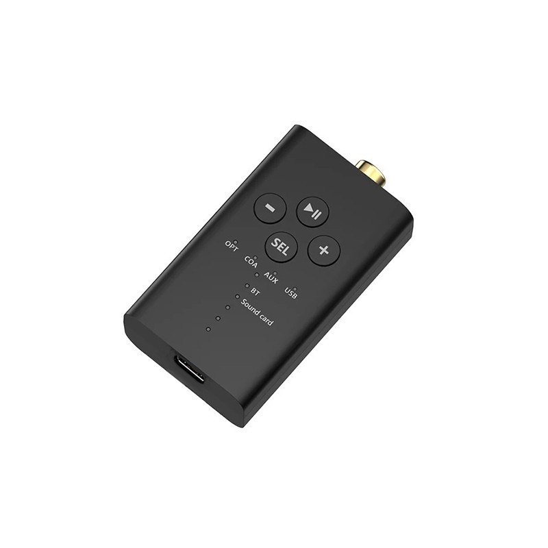 2-in-1 Bluetooth 5.2 Receiver Fiber Optic/Coaxial/Audio Adapter USB 3.5mm Aux