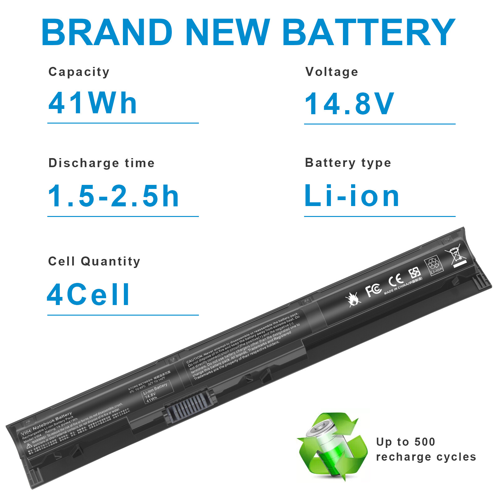 🧡LOT 1-100x V104 VI04 Battery HP ProBook 450 G2 G3 440 G2 756743-001 756478-422