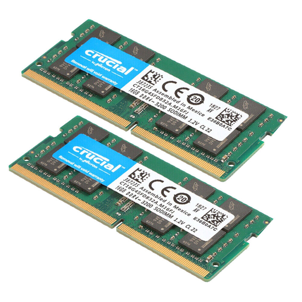 CRUCIAL DDR4 16GB 3200 MHz PC4-25600 Laptop SODIMM Non-ECC 260-Pin Memory RAM