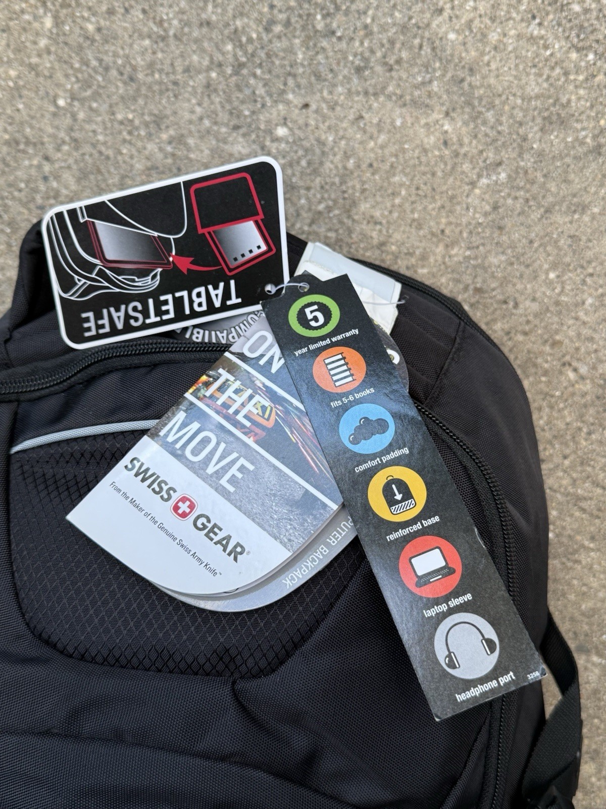 NEW SwissGear Black Computer Backpack with 15″ Laptop Sleeve & Tablet Safe – NWT