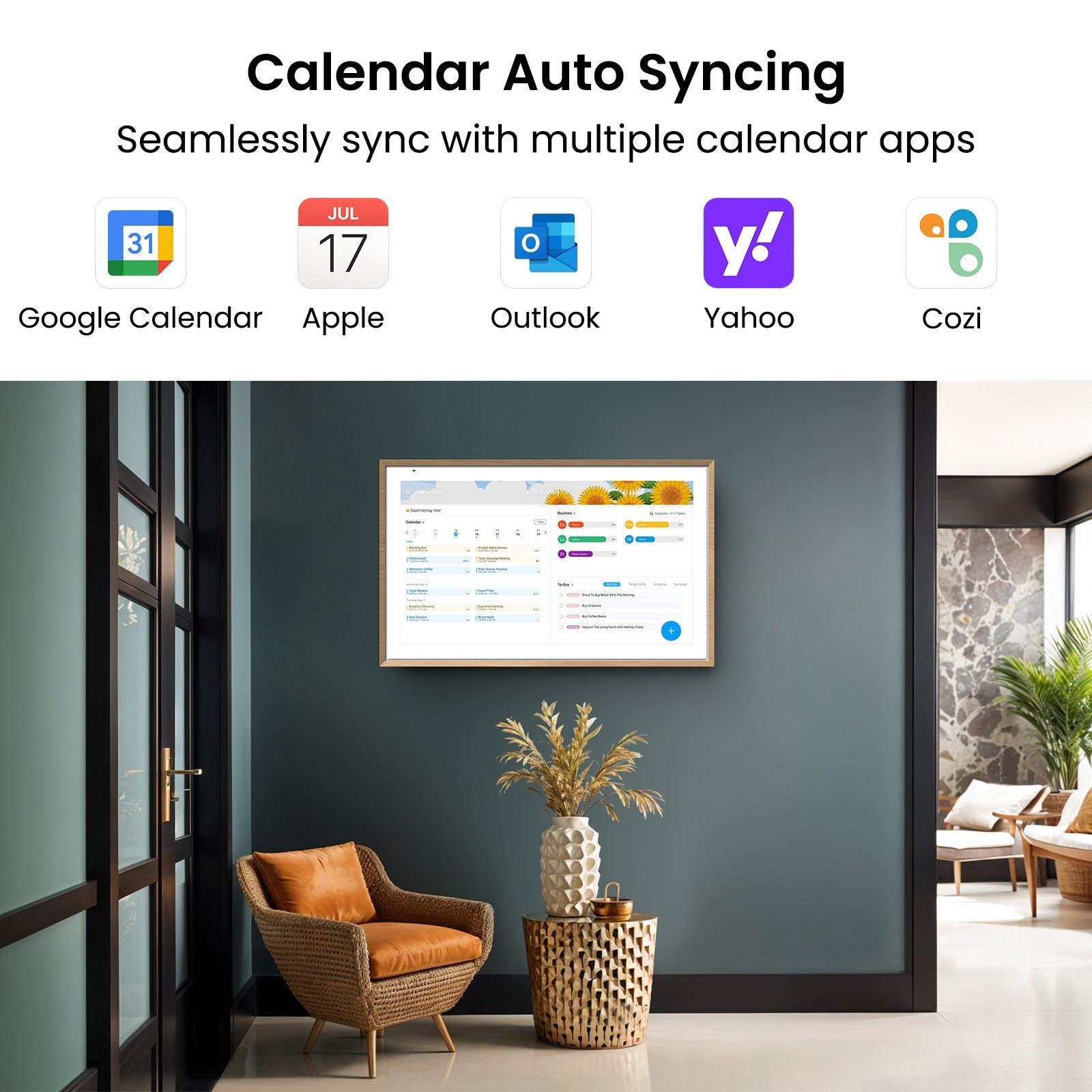 ApoloSign 21.5 inch Digital Calendar Smart Family Wall Planner(Factory Restored)