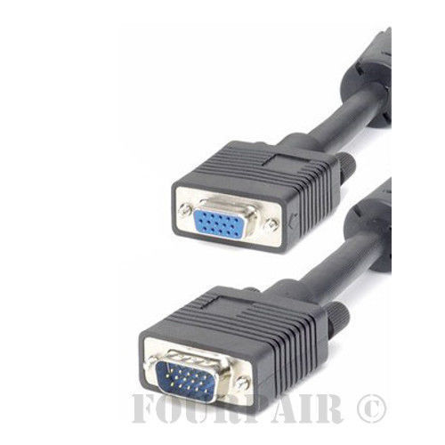 75ft SVGA VGA Video Extension Cable Cord w/Ferrites Male to Female Monitor PC