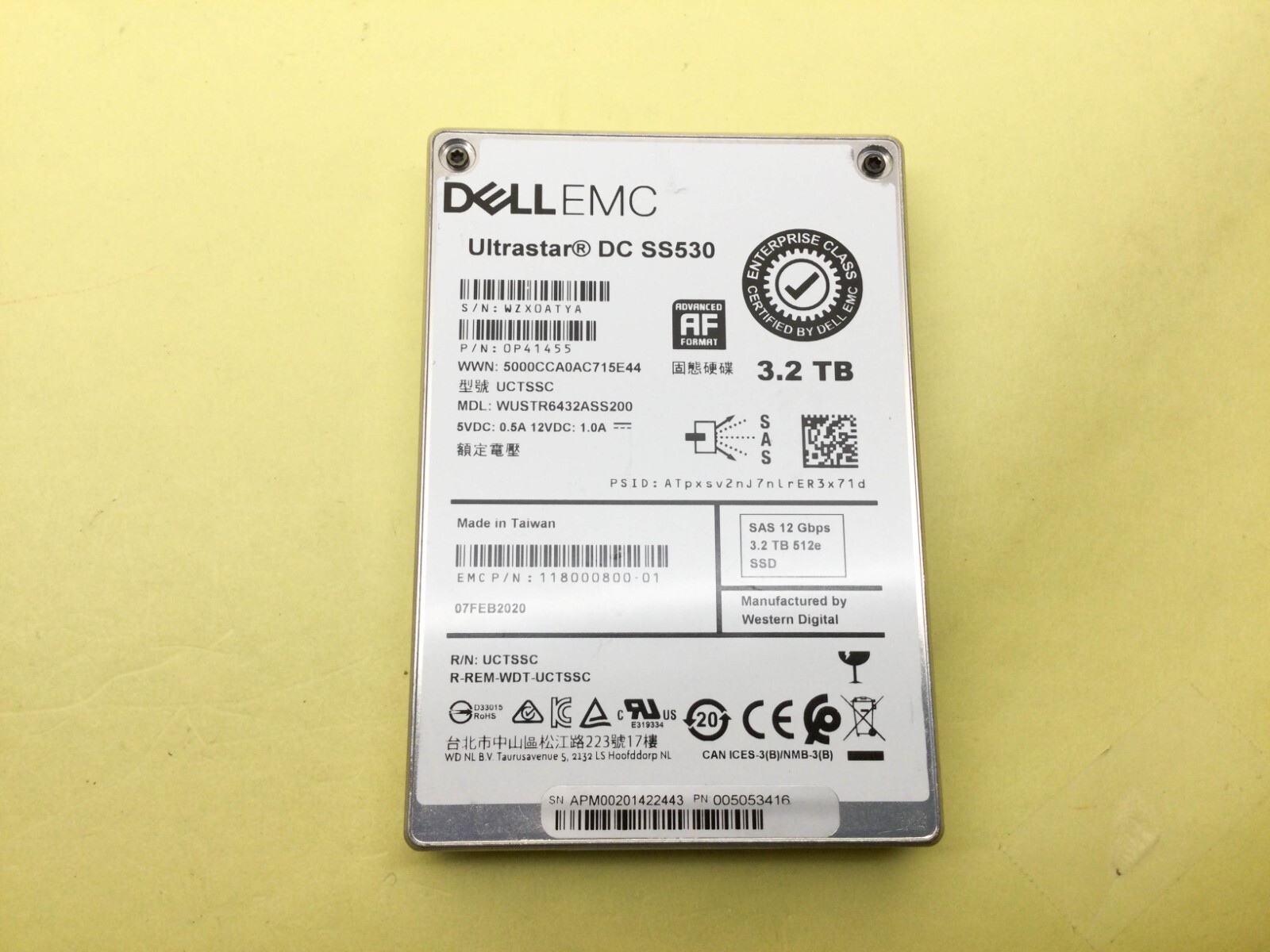 WD Ultrastar DC SS530 3.2TB SAS 12Gb/s 2.5in SSD WUSTR6432ASS200