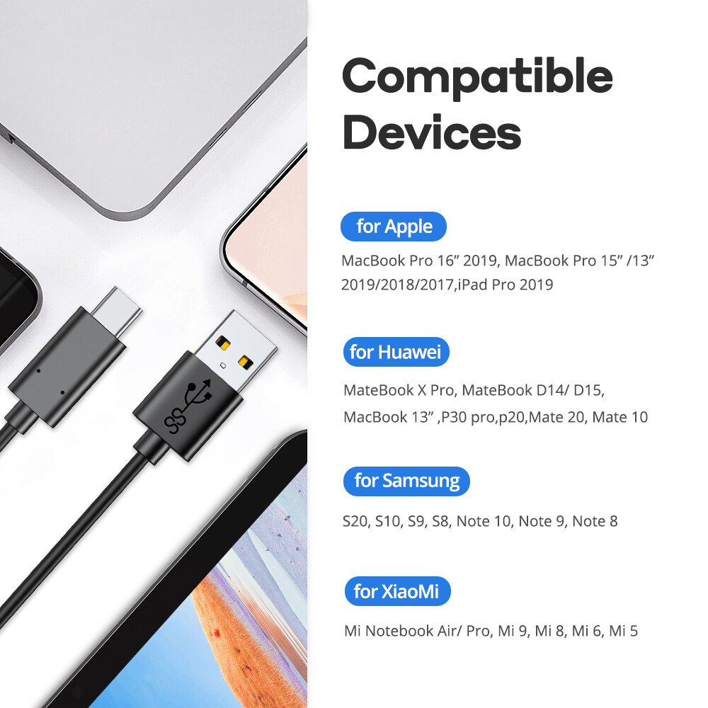 UPERFECT Type C Cable USB Cables USB C For Macbook Mac Pro Samsung Charging Fast