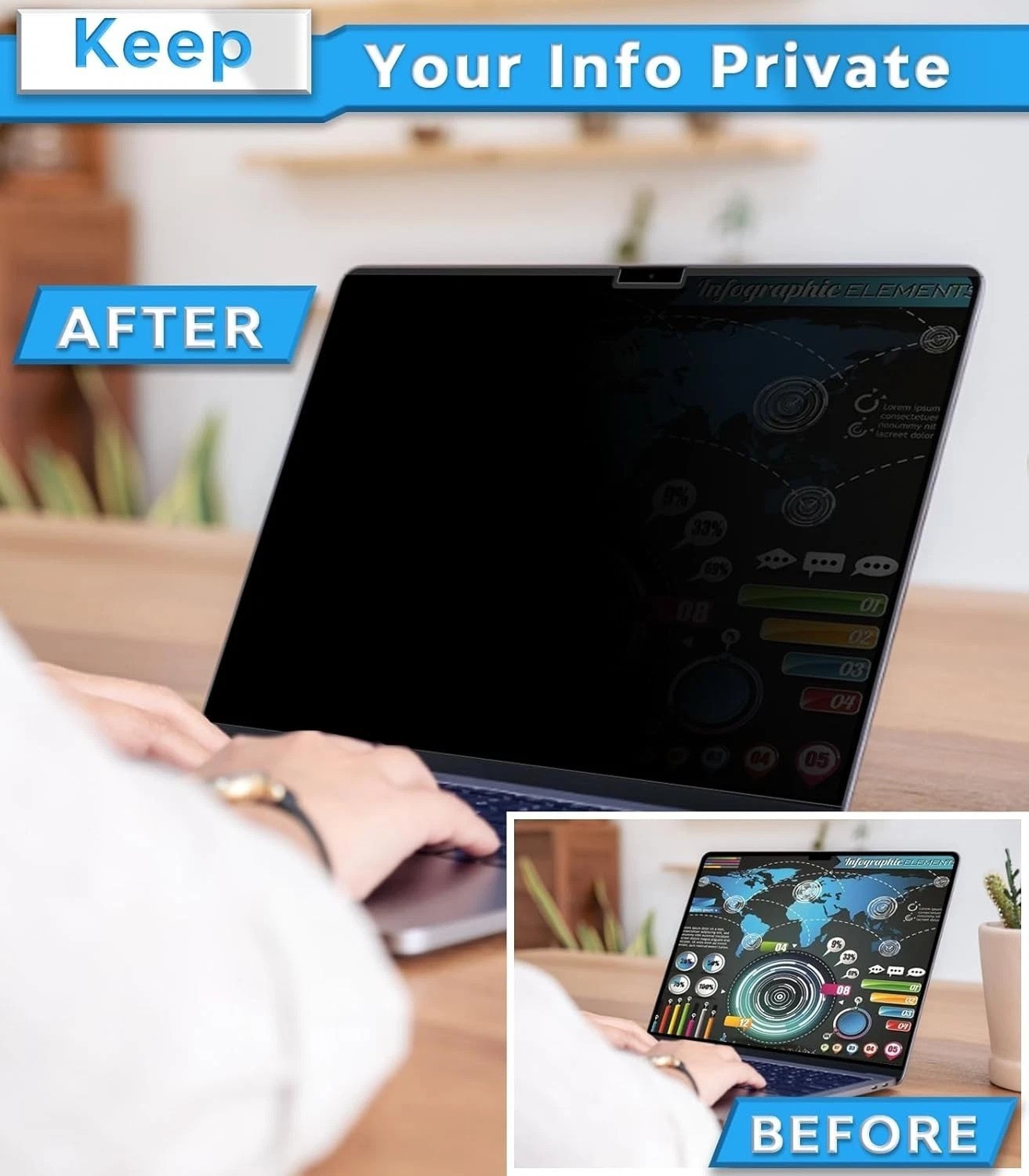 Magnetic Privacy Screen for MacBook Air 15.3 Inch 2025/2024/2023, M4, M3, M2 …