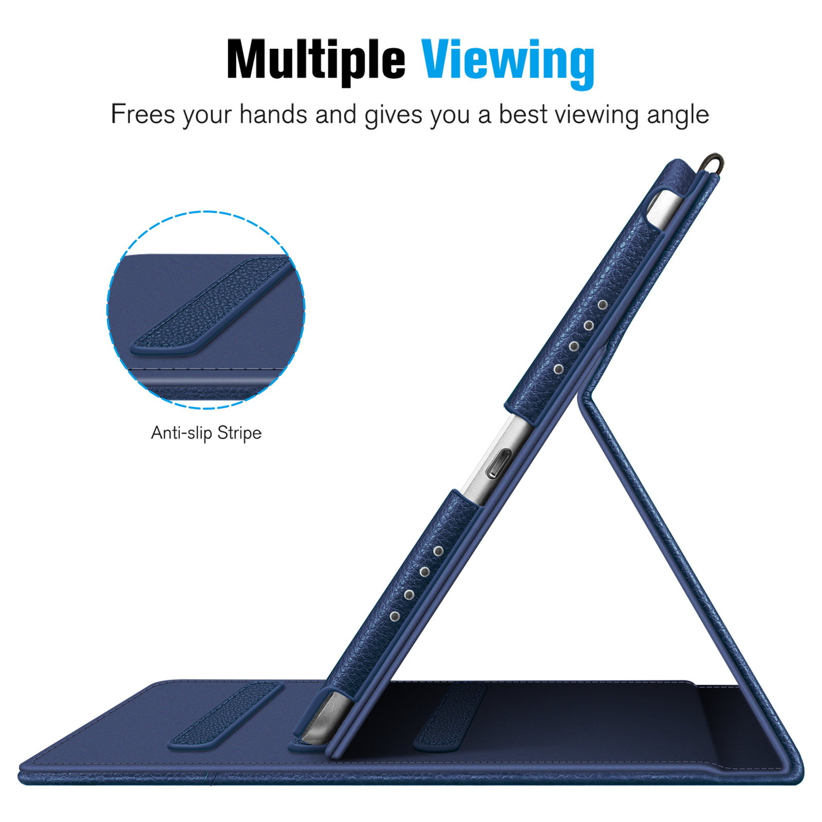 for iPad Pro 9.7 Inch 2016 A1673/A1674/A1675 Case Multi-Angle Folio Cover Pocket