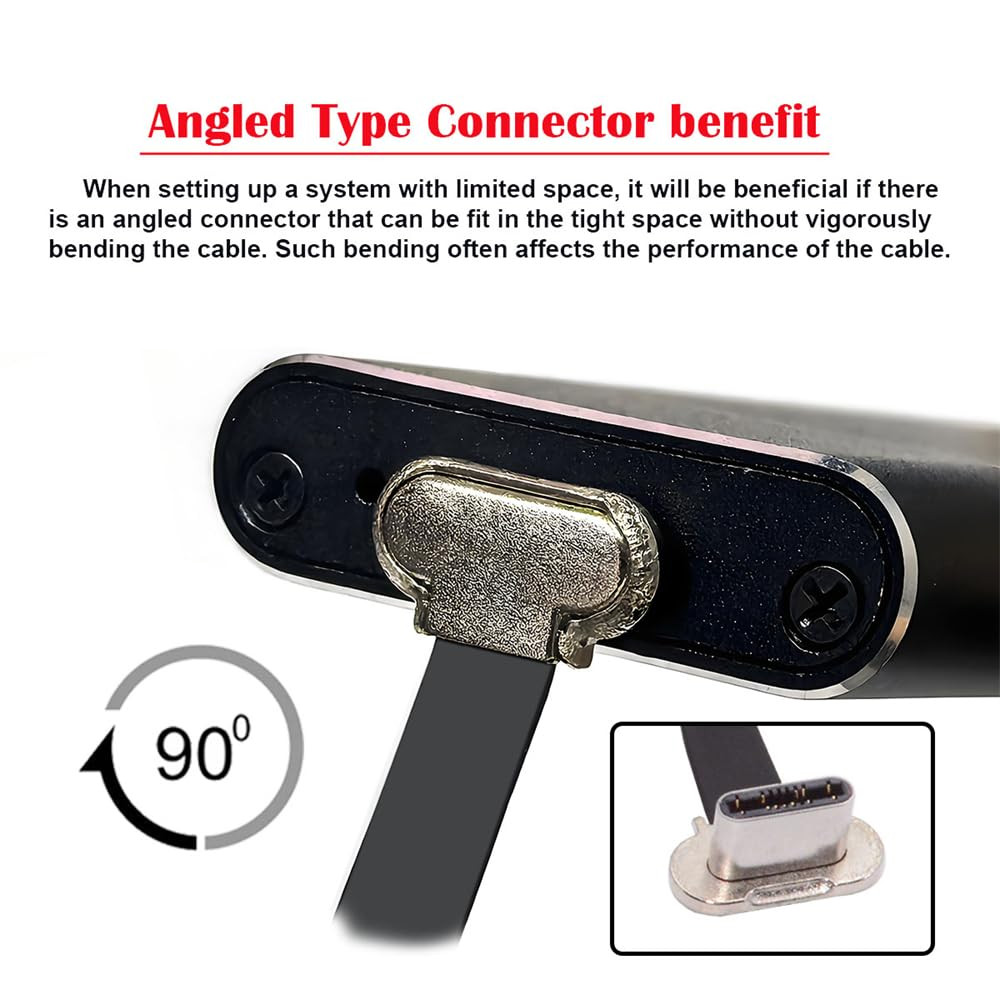 Short USB2.0 Data Cable 2.76In Ultra Slim Flat USB-C Type C to USB-C Po…