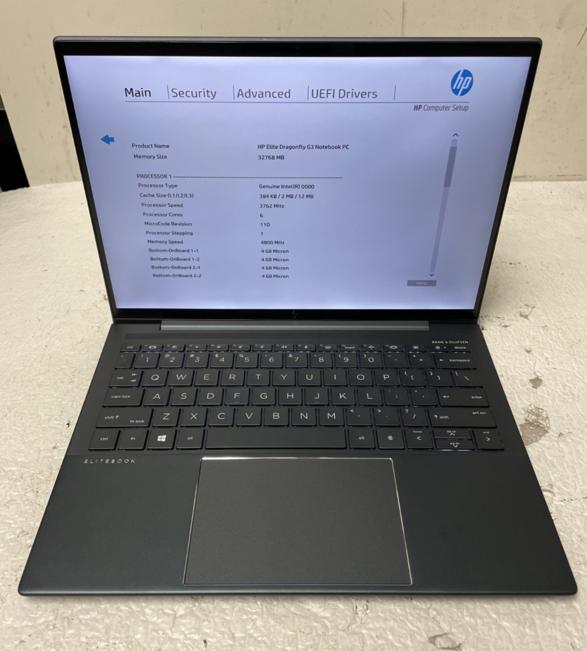 HP Elite Dragonfly G3 Unknown Processor 32GB RAM NO SSD For Parts *READ*