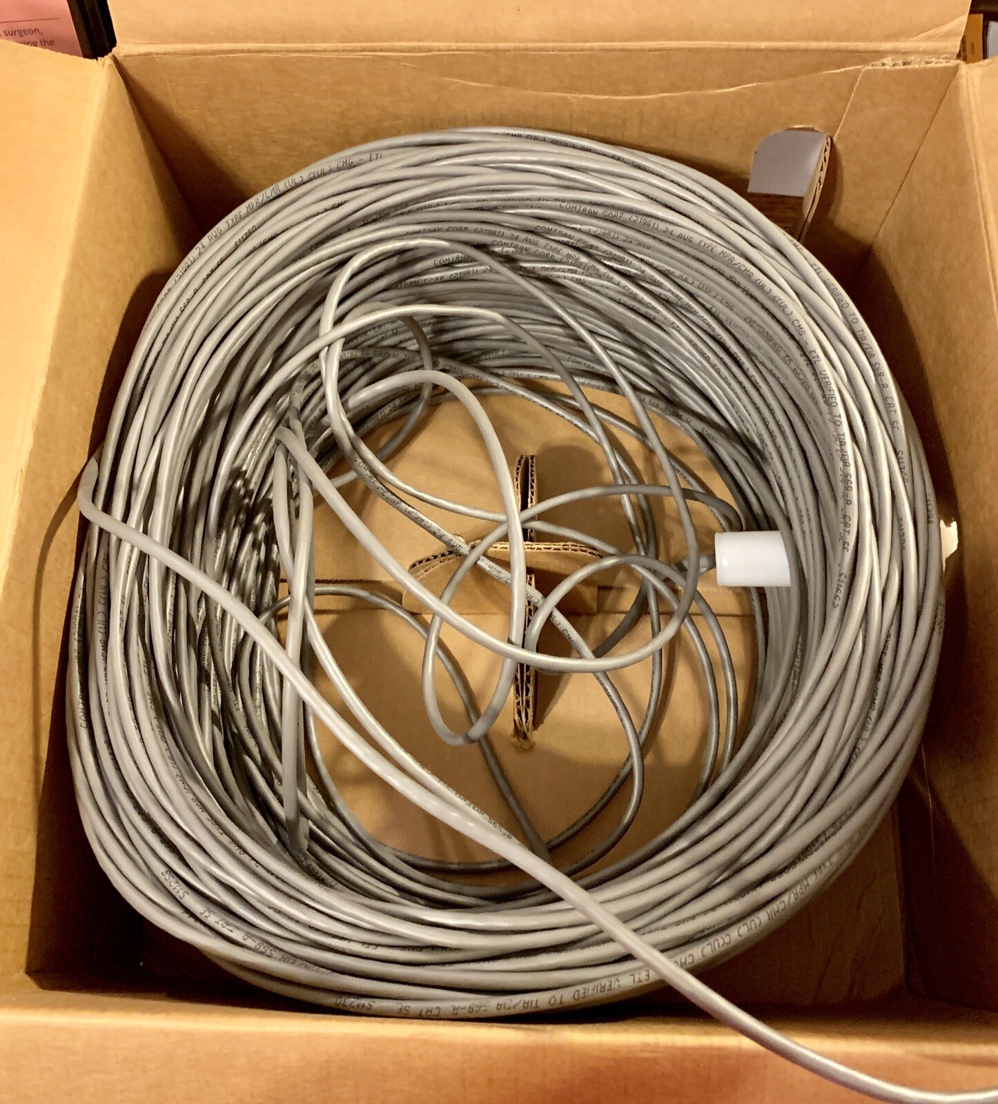 CATRAN 1000ft cable 24 AWG pvc 24awg solid, Open/used Box