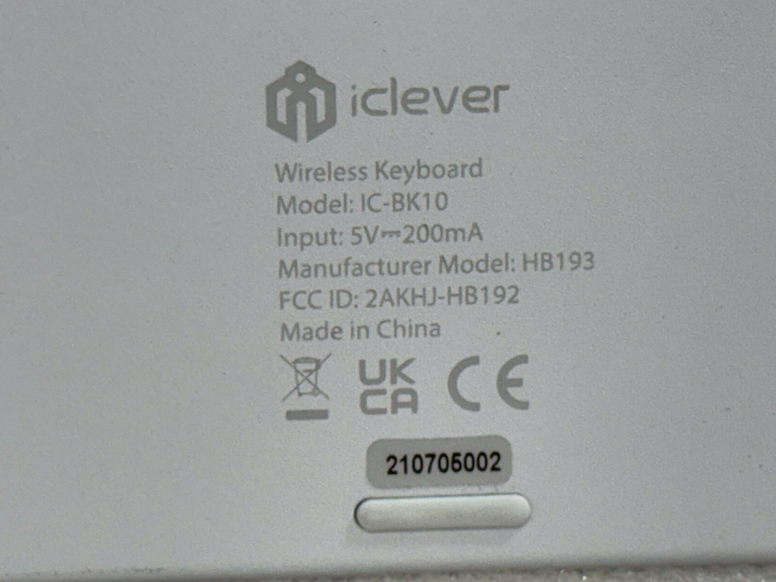 iClever IC-BK10 Silver Multi Device Ultra Slim Rechargeable Wireless Keyboard