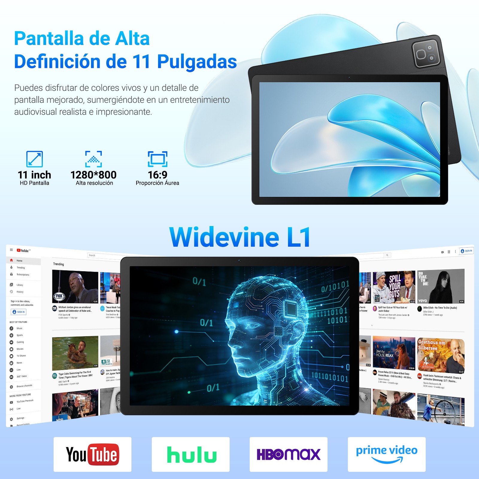 Urao Android 16 Tablet 11 inch 32GB RAM +256GB ROM+1TB Expand Octa-core 7800mAh