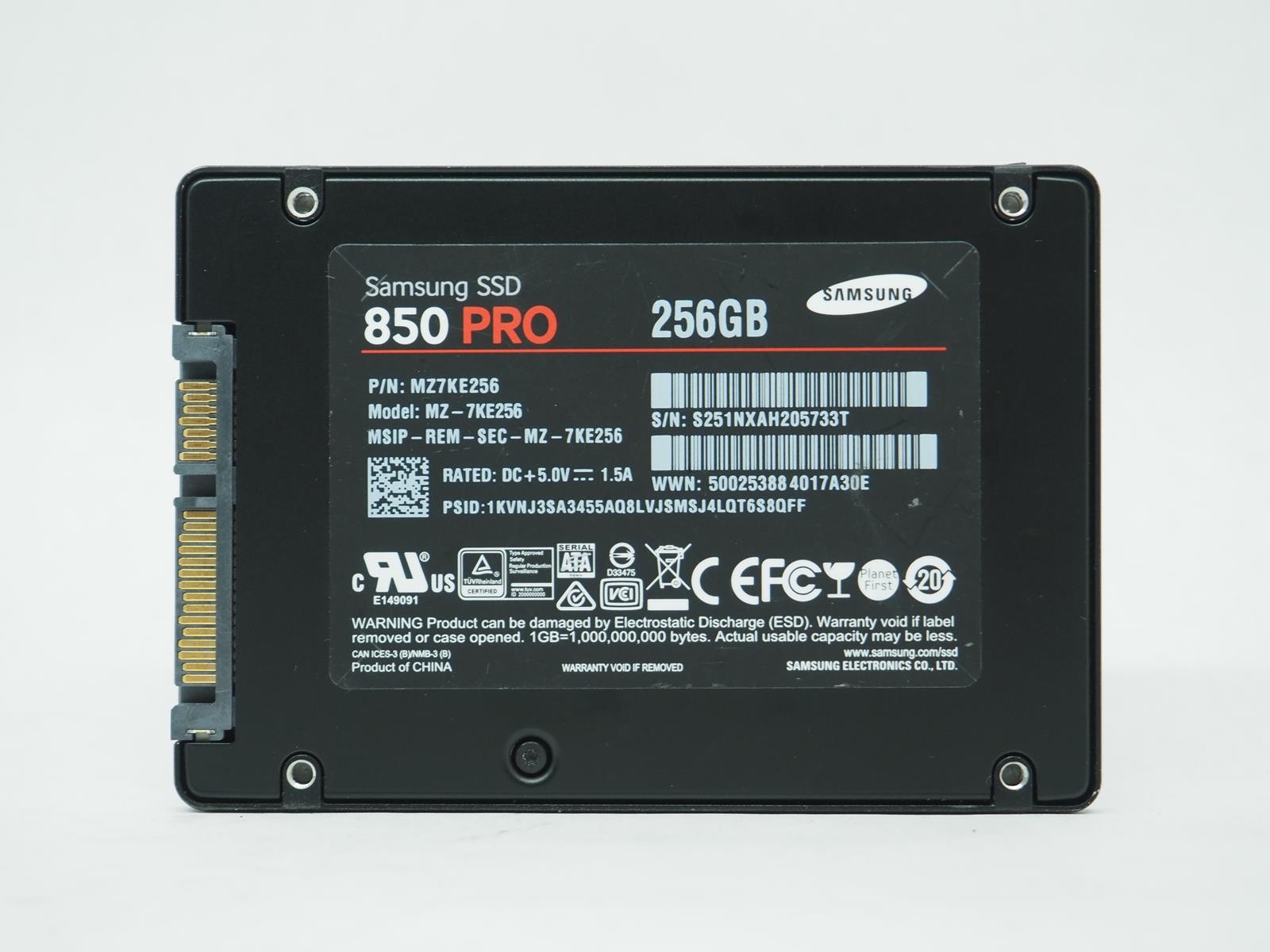 Samsung 850 PRO 256GB 2.5″ SSD Solid State Drive Tested, Wiped – MZ-7KE256