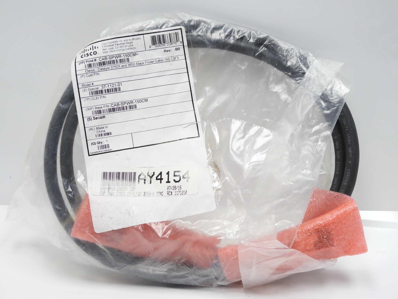 Genuine Cisco CAB-SPWR-150CM Catalyst 3750X 3850 Stack Power Cable