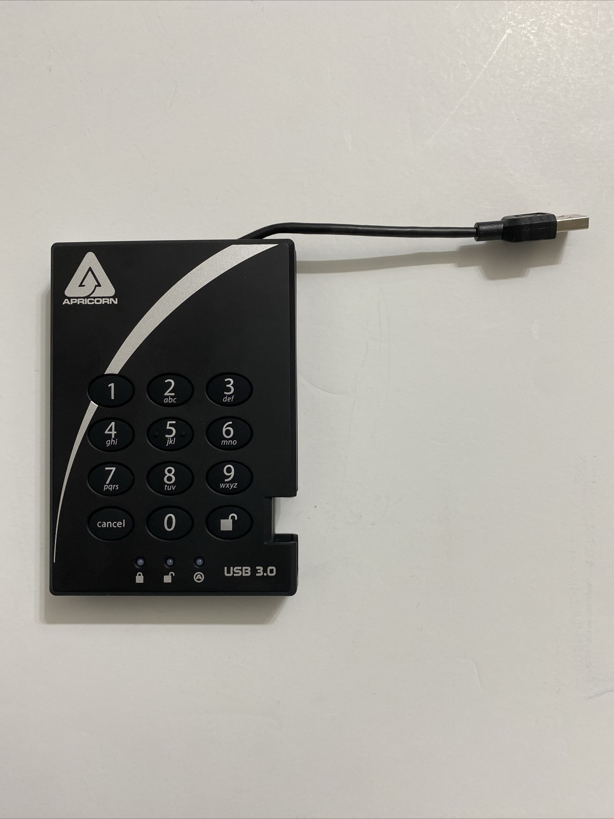 Apricorn Aegis Padlock USB3.0 256 AES Encryption 500GB Hard Drive A25-3PL256-500
