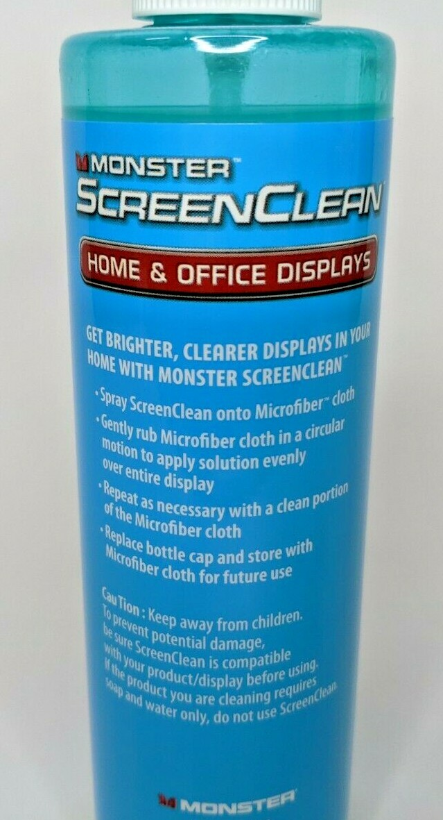 Lot of 3 NEW Monster ScreenClean Alcohol Free Liquid Gel Cleaner 237 mL(8oz ea)