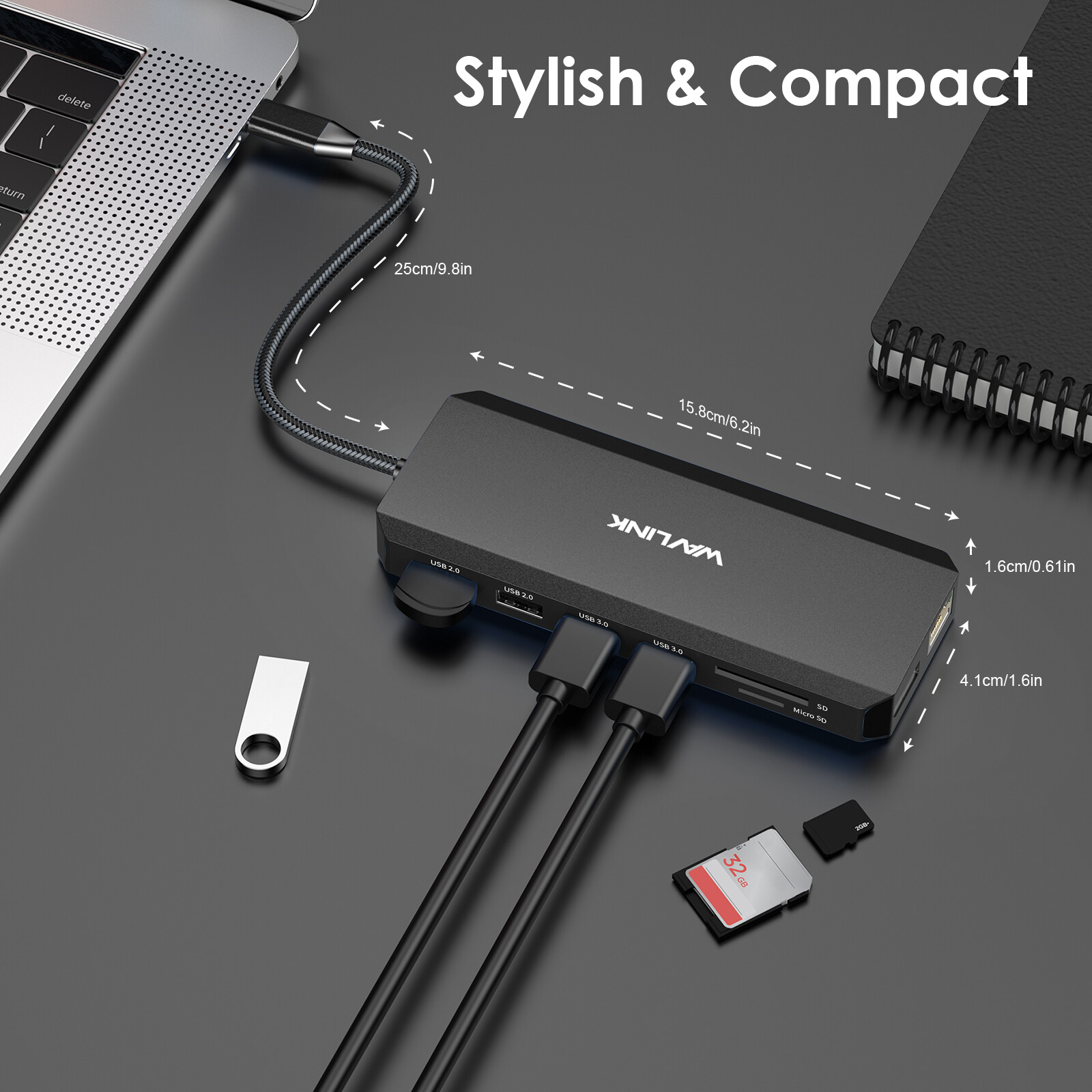 12-in-1 5Gbps USB3 USB C Hub Triple Display USB C Dock Multiport 2x HDMI DP RJ45