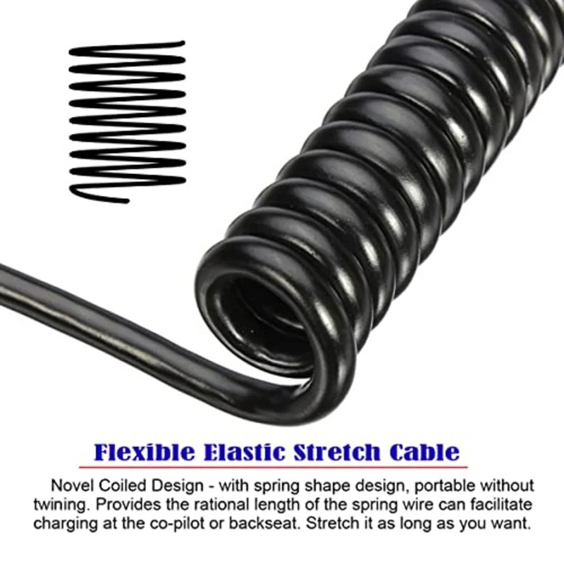 8K HDMI Stretch Coiled Cable HDMI 2.1 Type A Male to Male 90 Degree Down Angled