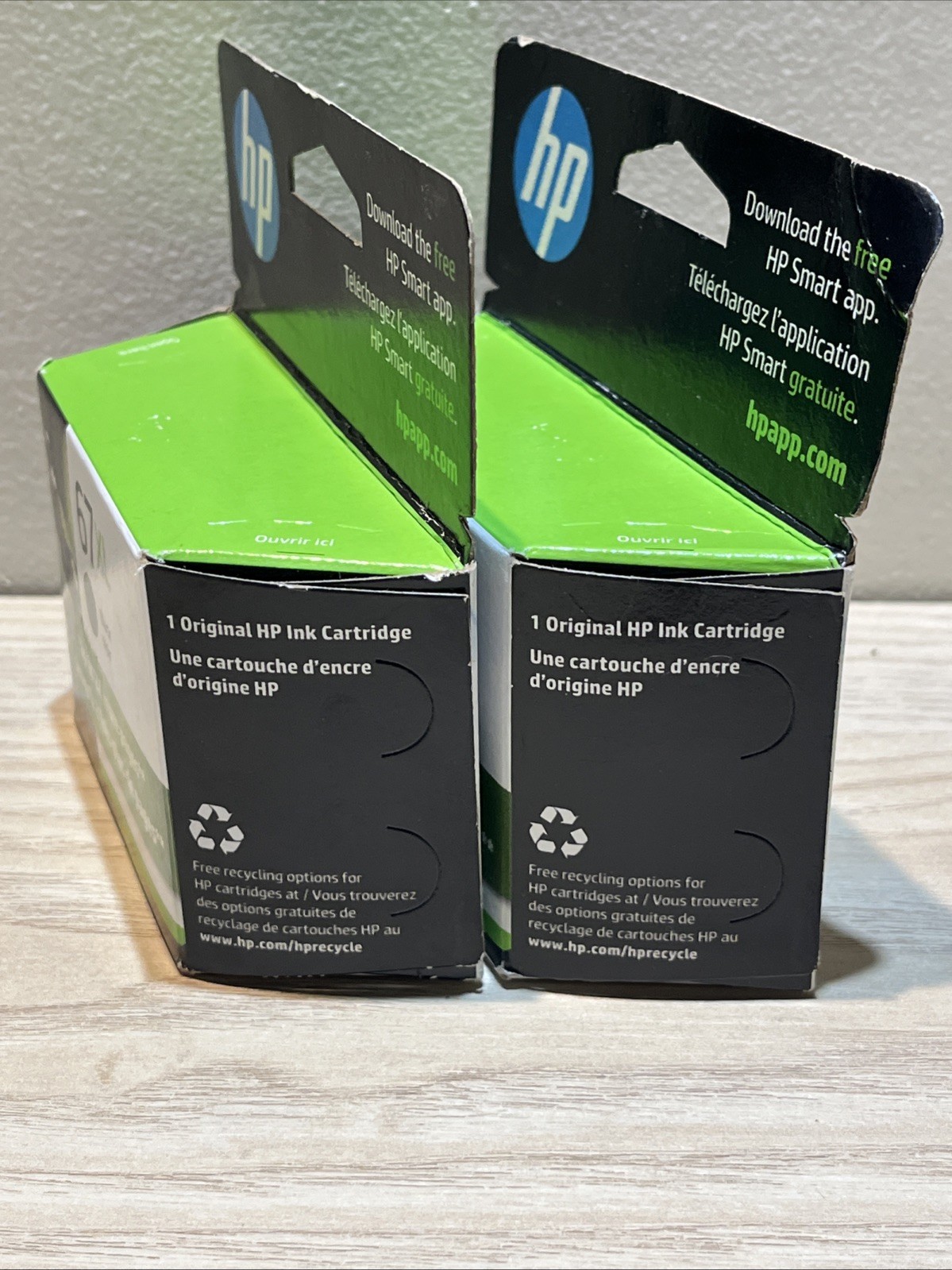 HP 67 XL Black Ink Cartridge NEW SEALED EXP Sep 2026 Lot Of 2 Oem Original