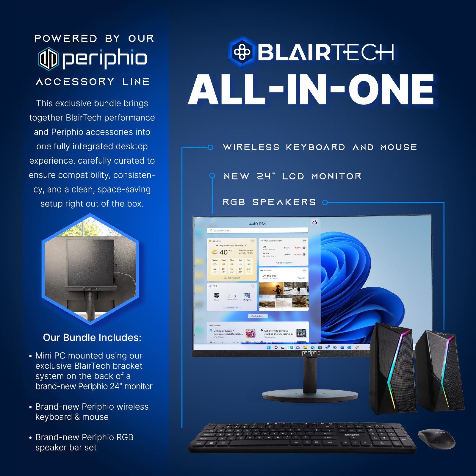BlairTech All-in-One Desktop Intel i5 8th Gen 16GB RAM 512GB SSD Windows 11 Pro