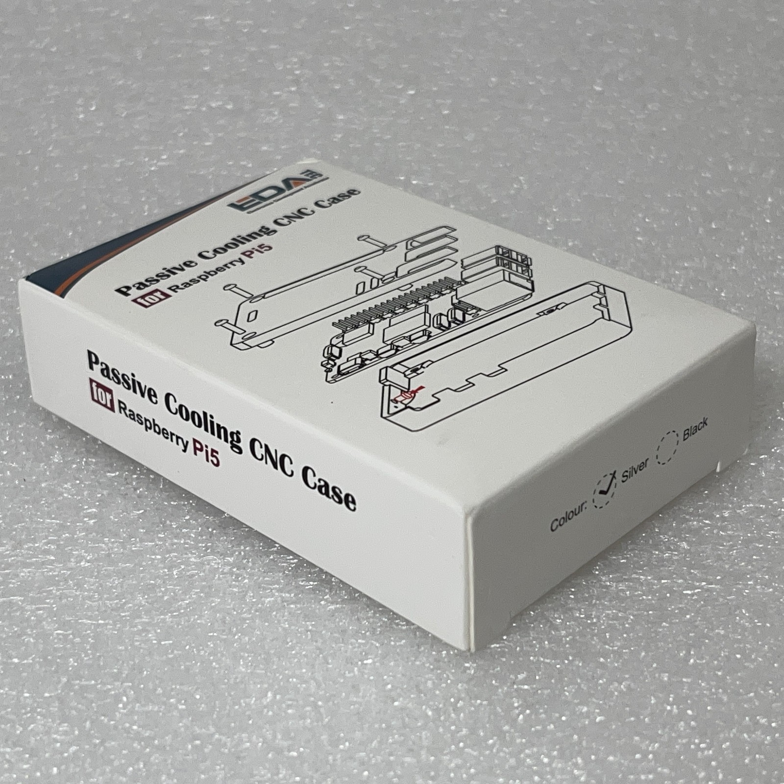 Edatec Passive Cooling CNC Aluminum Case #1 (Silver) for Raspberry Pi 5 | New